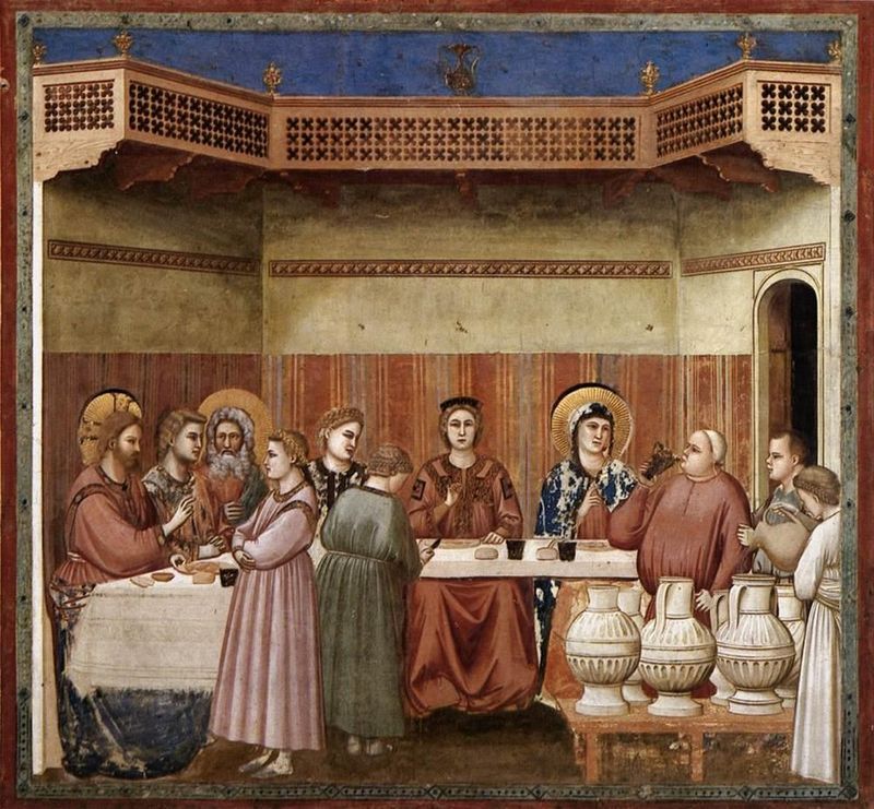 Giotto di Bondone, "Marriage at Cana" (c. 1304–1306). Scrovegni Chapel, Padua. Public domain.
